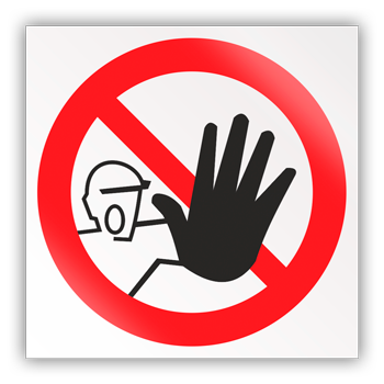 Знак P06 «Доступ посторонним запрещен» (светоотражающий металл, 200х200 мм)